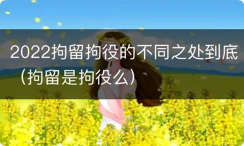 2022拘留拘役的不同之处到底（拘留是拘役么）