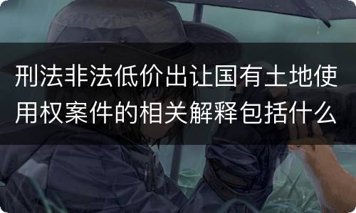 刑法非法低价出让国有土地使用权案件的相关解释包括什么重要规定