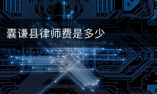 囊谦县律师费是多少