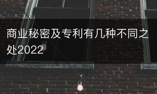 商业秘密及专利有几种不同之处2022
