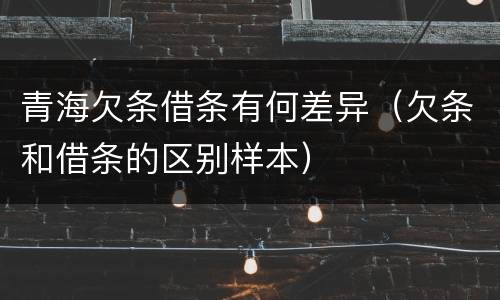 青海欠条借条有何差异（欠条和借条的区别样本）