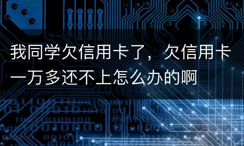 我同学欠信用卡了，欠信用卡一万多还不上怎么办的啊