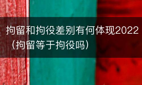 拘留和拘役差别有何体现2022（拘留等于拘役吗）