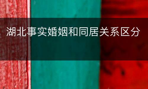 湖北事实婚姻和同居关系区分