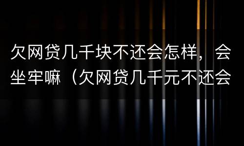 欠网贷几千块不还会怎样，会坐牢嘛（欠网贷几千元不还会怎样）