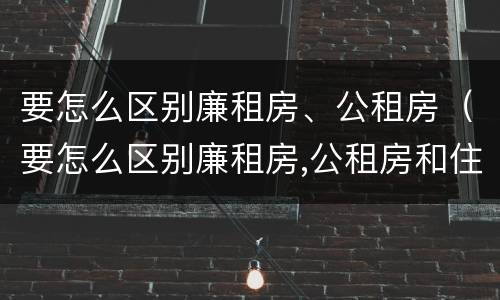 要怎么区别廉租房、公租房（要怎么区别廉租房,公租房和住宅）