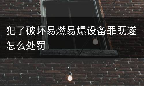 犯了破坏易燃易爆设备罪既遂怎么处罚