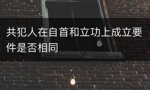 共犯人在自首和立功上成立要件是否相同