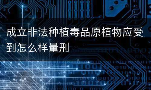 成立非法种植毒品原植物应受到怎么样量刑