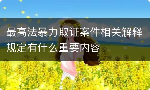 最高法暴力取证案件相关解释规定有什么重要内容