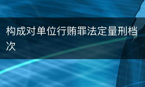构成对单位行贿罪法定量刑档次