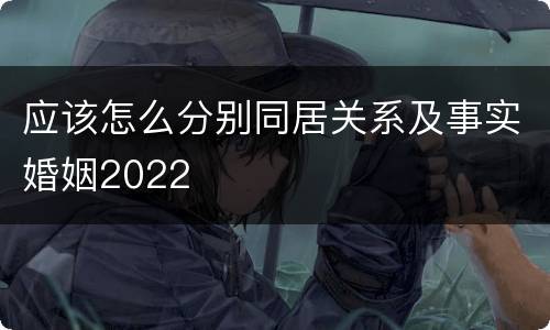 应该怎么分别同居关系及事实婚姻2022