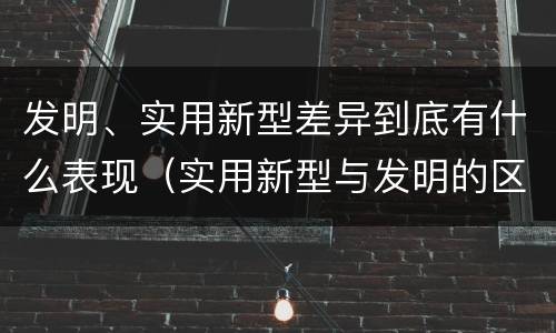 发明、实用新型差异到底有什么表现（实用新型与发明的区别是什么）