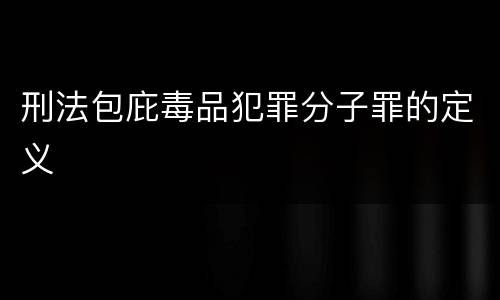 刑法包庇毒品犯罪分子罪的定义