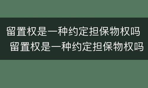 留置权是一种约定担保物权吗 留置权是一种约定担保物权吗对吗