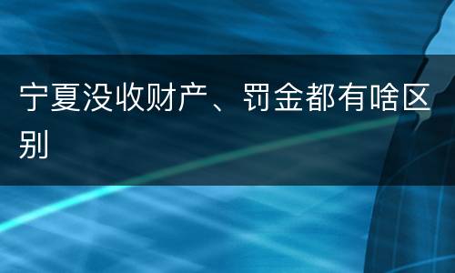 宁夏没收财产、罚金都有啥区别