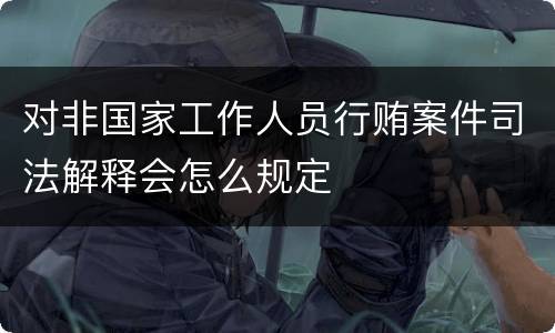 对非国家工作人员行贿案件司法解释会怎么规定