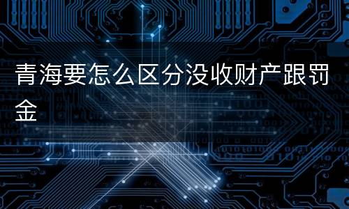 青海要怎么区分没收财产跟罚金