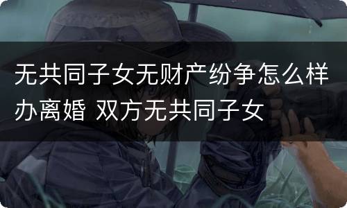 无共同子女无财产纷争怎么样办离婚 双方无共同子女