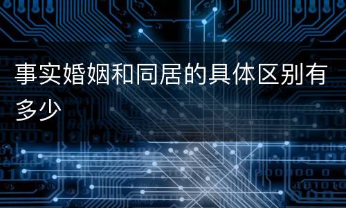 事实婚姻和同居的具体区别有多少