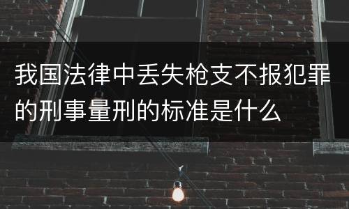 我国法律中丢失枪支不报犯罪的刑事量刑的标准是什么