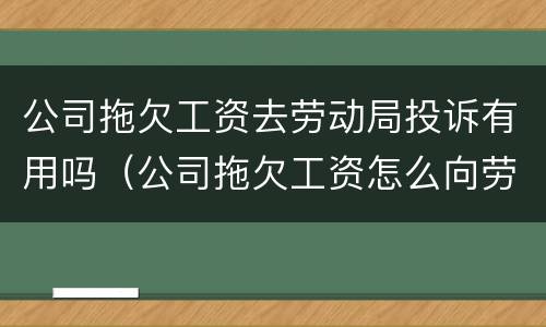 公司拖欠工资去劳动局投诉有用吗（公司拖欠工资怎么向劳动局投诉）