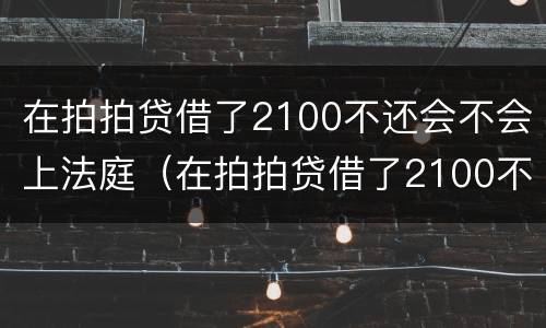 在拍拍贷借了2100不还会不会上法庭（在拍拍贷借了2100不还会不会上法庭了）
