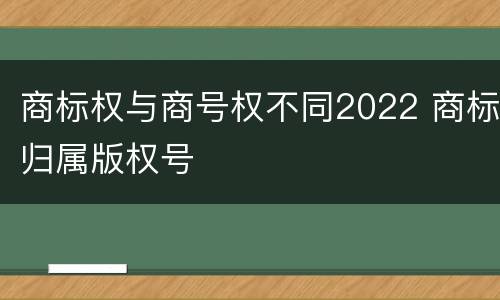 商标权与商号权不同2022 商标归属版权号