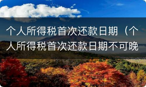 个人所得税首次还款日期（个人所得税首次还款日期不可晚于扣除年度）
