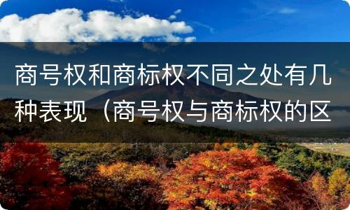 商号权和商标权不同之处有几种表现（商号权与商标权的区别）