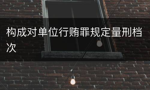 构成对单位行贿罪规定量刑档次