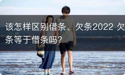 该怎样区别借条、欠条2022 欠条等于借条吗?