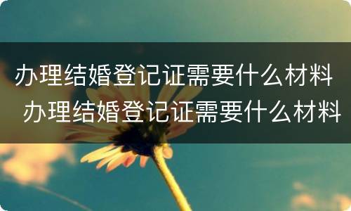 办理结婚登记证需要什么材料 办理结婚登记证需要什么材料
