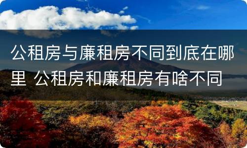 公租房与廉租房不同到底在哪里 公租房和廉租房有啥不同