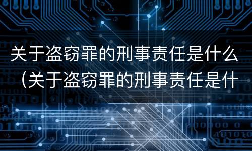 关于盗窃罪的刑事责任是什么（关于盗窃罪的刑事责任是什么意思）