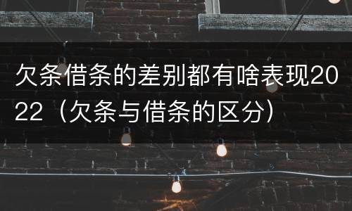 欠条借条的差别都有啥表现2022（欠条与借条的区分）