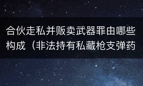 合伙走私并贩卖武器罪由哪些构成（非法持有私藏枪支弹药罪的犯罪主体）