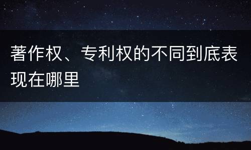 著作权、专利权的不同到底表现在哪里
