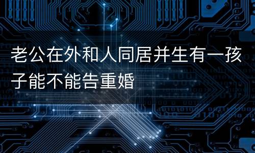 老公在外和人同居并生有一孩子能不能告重婚