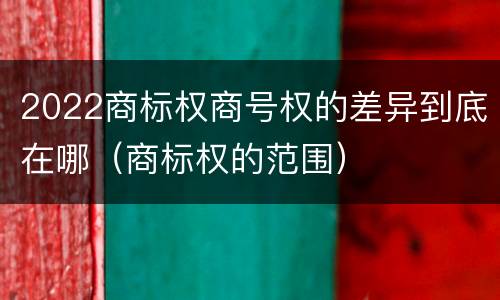 2022商标权商号权的差异到底在哪（商标权的范围）