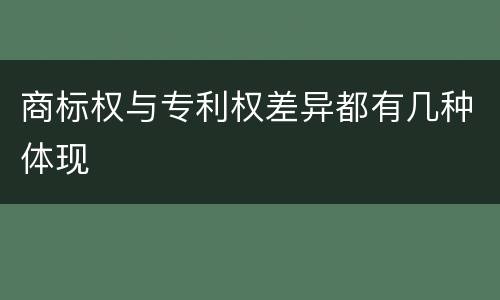商标权与专利权差异都有几种体现