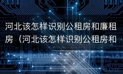 河北该怎样识别公租房和廉租房（河北该怎样识别公租房和廉租房信息）