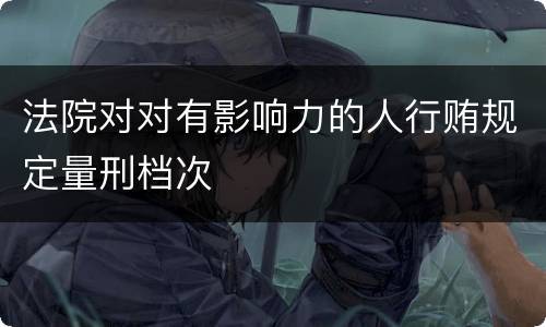 法院对对有影响力的人行贿规定量刑档次