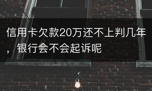 信用卡欠款20万还不上判几年，银行会不会起诉呢