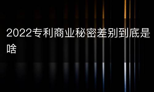 2022专利商业秘密差别到底是啥