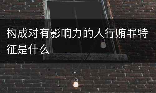 构成对有影响力的人行贿罪特征是什么