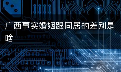 广西事实婚姻跟同居的差别是啥