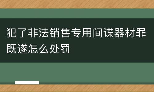 犯了非法销售专用间谍器材罪既遂怎么处罚