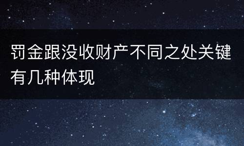 罚金跟没收财产不同之处关键有几种体现