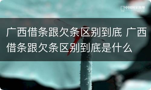 广西借条跟欠条区别到底 广西借条跟欠条区别到底是什么